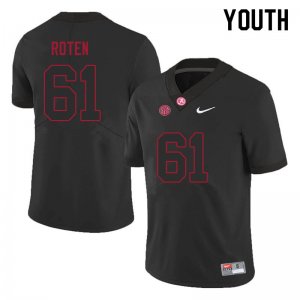 NCAA Youth Alabama Crimson Tide #61 Graham Roten Stitched College 2021 Nike Authentic Black Football Jersey XH17P75DC